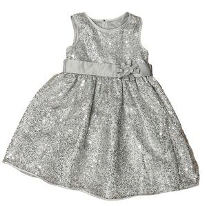 Girls Silver Sparkly Sequin Party Dress Flower Girl Dress for Dress Up Formal 5